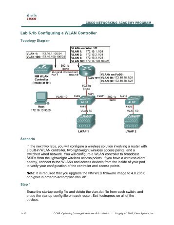 Lab 6.1b Configuring a WLAN Controller