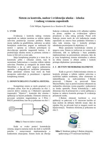 Sistem za kontrolu, nadzor i evidenciju ulaska â izlaska i ... - Telfor