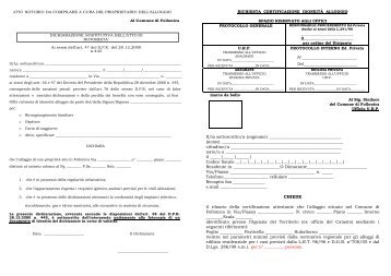 Certificazione idoneitÃ  alloggiativa - Comune di Follonica