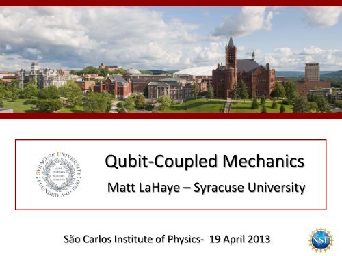 Qubit-Coupled Mechanics - IFSC