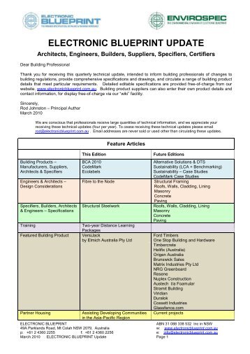 Electronic Blueprint Update - March 2010 Technical ... - AEC Online