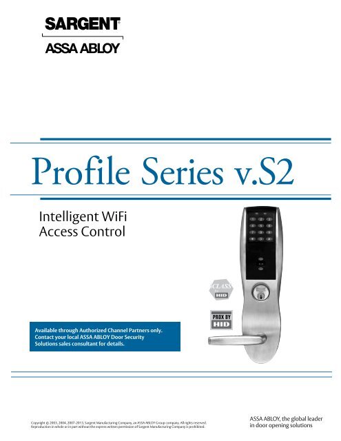 Profile Series v.S2 Catalog - Access Control Solutions from ASSA ...