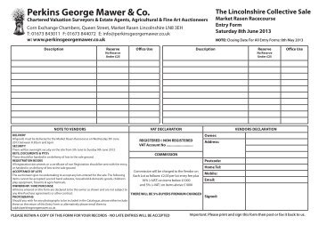 The Lincolnshire Collective Sale - Perkins, George, Mawer & Co.