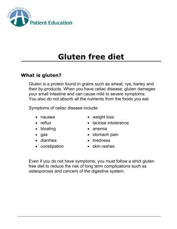 Gluten free diet - Hamilton Health Sciences