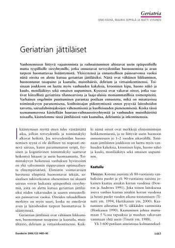 Geriatrian jättiläiset - Terveyskirjasto