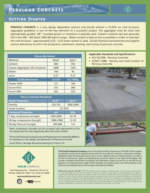 Pervious Concrete - Euclid Chemical Co