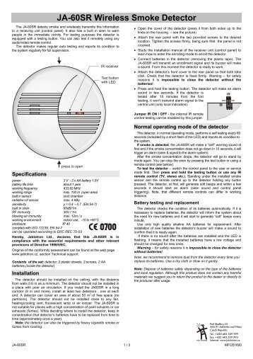 JA-60SR Wireless Smoke Detector