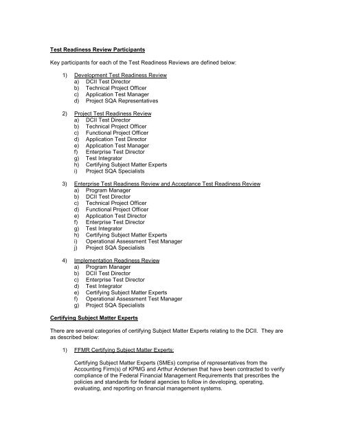 Test Readiness Review Purpose The Test ... - AcqNotes.com
