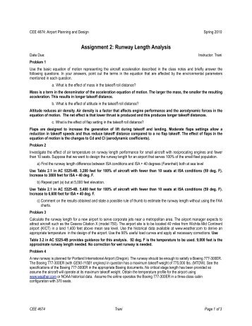 Assignment 2: Runway Length Analysis