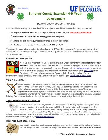 Club Pub Worksheet - St. Johns County Extension Office