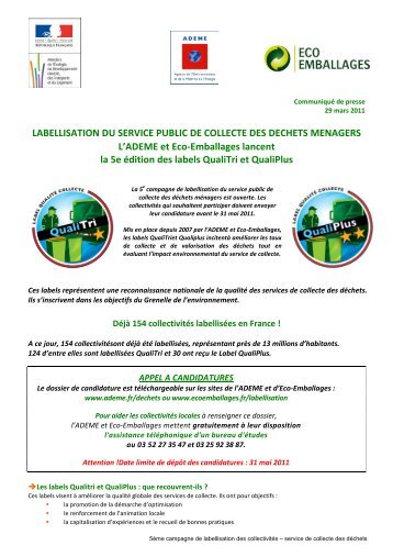 ademe et eco emballages - ADEME presse