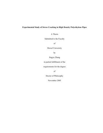 Experimental study of stress cracking in high density polyethylene ...