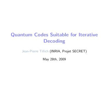 Quantum Codes Suitable for Iterative Decoding