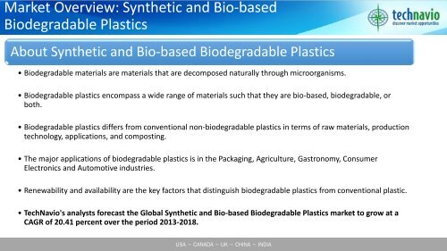 Biodegradable Plastics Market 2014-2018