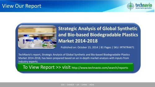 Biodegradable Plastics Market 2014-2018