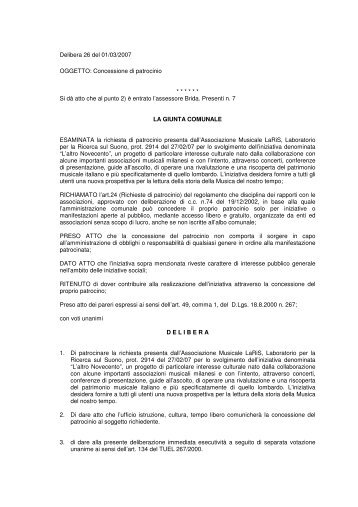 Concessione di patrocinio - Comune di Bussero