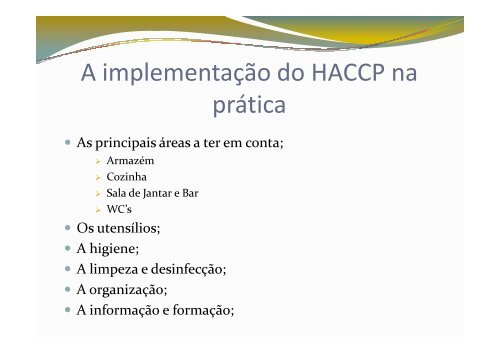 ImplementaÃ§Ã£o do Plano de HACCP no Restaurante A Quinta