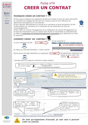 Créer un contrat - Service Civique