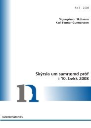 SkÃ½rsla um samrÃ¦md prÃ³f Ã­ 10. bekk 2008 - NÃ¡msmatsstofnun