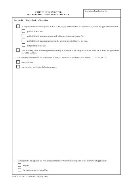 Form PCT/ISA/237 - WIPO