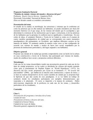 programa (.pdf) - Facultad de Arquitectura, DiseÃ±o y Urbanismo