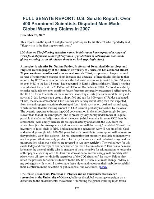 Than 1000 International Scientists Dissent Over Man-Made Global ...