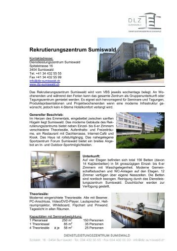 Rekrutierungszentrum Sumiswald - gruppen-unterkuenfte