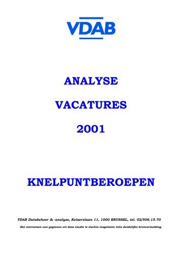 Volledige studie (PDF, 1.4 mb, nieuw venster) - VDAB