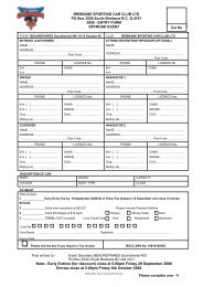 Entry Form - Off Road Racing - Australia
