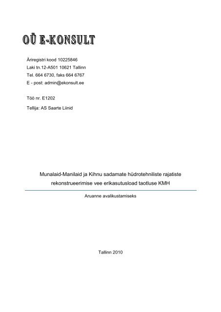 KMH aruanne - Keskkonnaministeerium