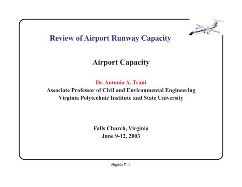 Review of Airport Runway Capacity Airport Capacity