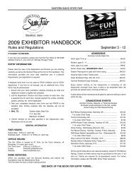 2009 ExHIBITOR HANDBOOK - Eastern Idaho State Fair