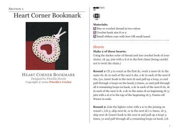 Heart Corner Bookmark - Priscilla's Crochet