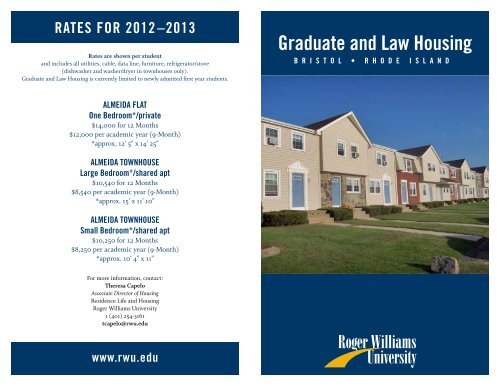 Graduate and Law Housing - Roger Williams University