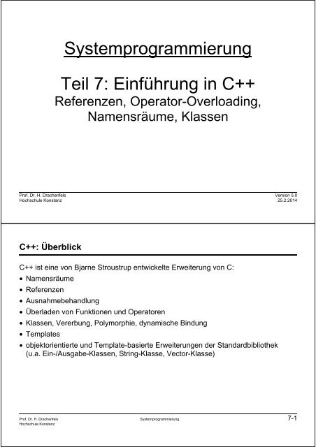 Systemprogrammierung Teil 1: Einführung