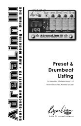 AdrenaLinn III Presets & Drumbeats Listing - Roger Linn Design