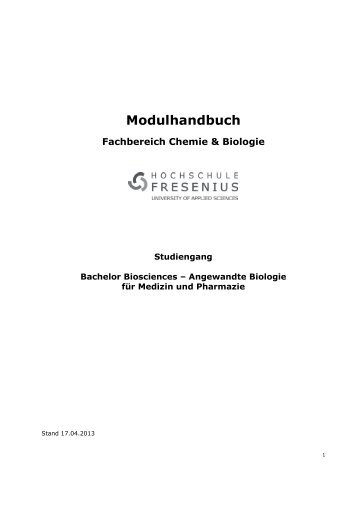 Modulhandbuch - Hochschule Fresenius