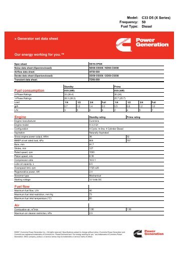 C33 D5 (X Series) 50 Diesel Our energy working for you.â¢ Engine ...