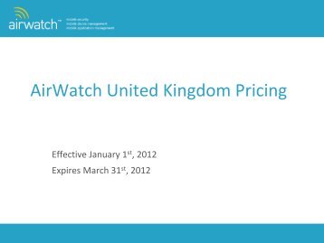 Pricing - AirWatch