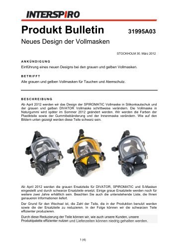 Produkt Bulletin 31995A03 - Interspiro