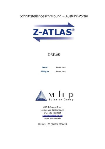 Schnittstelle Z-ATLAS Version 2 0 1 - MHP Solution Group