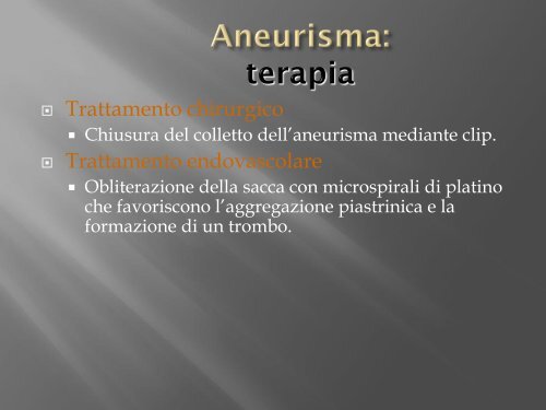 emorragie cerebrali - FacoltÃ  di Medicina e Chirurgia