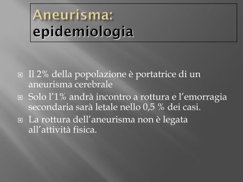 emorragie cerebrali - FacoltÃ  di Medicina e Chirurgia