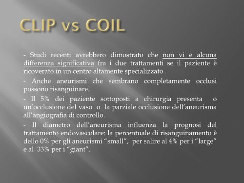 emorragie cerebrali - FacoltÃ  di Medicina e Chirurgia