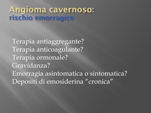 emorragie cerebrali - FacoltÃ  di Medicina e Chirurgia