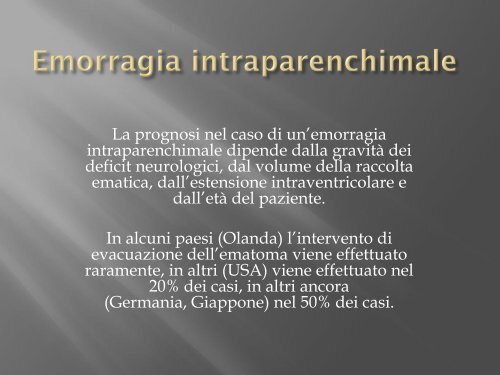 emorragie cerebrali - FacoltÃ  di Medicina e Chirurgia