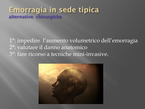 emorragie cerebrali - FacoltÃ  di Medicina e Chirurgia