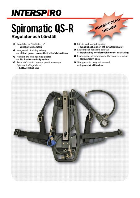 Spiromatic QS-R Regulator och bärställ - Beredskab