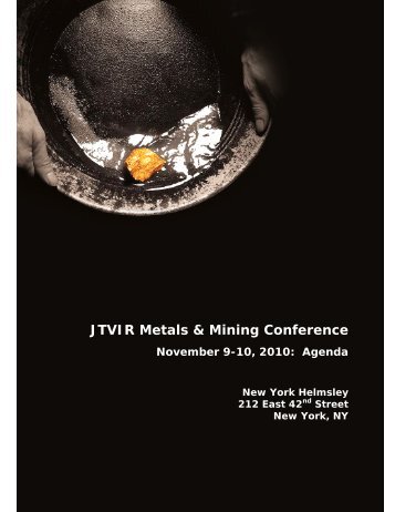 JTVIR Metals & Mining Conference - John Tumazos Very ...