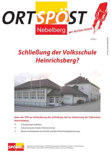 Link zum Öffnen und Lesen der Zeitung - SP Bezirk Rohrbach - SPÖ